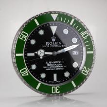 Rolex Submariner Bisel Del Reloj De La Pared Verde Con Dial Negro