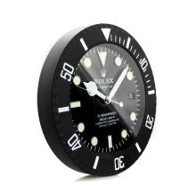 Rolex Submariner Caso PVD Negro Bisel Reloj De Pared Con Dial Negro