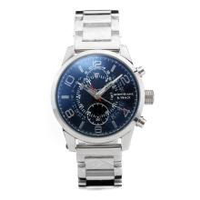 Ont Blanc Automático Con Dial Negro S / S Flyback