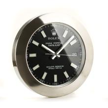 Datejuest Rolex Reloj De Pared Negro Con Marcadores Del Palillo Dial-Blanco