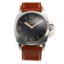 Panerai Luminor Manual Winding with Black Dial-Leather Strap
