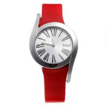 Piaget Limelight with Silver Dial-Red Leather Strap