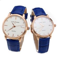 Ulysse Nardin Rose Gold Case Diamond Markers with White Dial-Blue Leather Strap