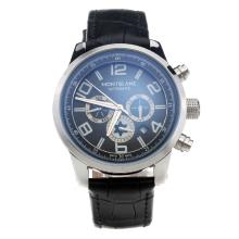 Montblanc Time Walker Automatic with Black Dial--Leather Strap