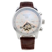 Montblanc Time Walker Automatic With White Checkered Dial-Rose Gold Markings