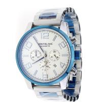 Montblanc Time Walker Working Chronograph Blue Bezel With White Dial