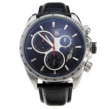 Tag Heuer Carrera Working Chronograph Black Dial With Red Second Hand-48MM Version