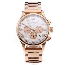 Chopard LUC Working Chronograph Full Rose Gold with White Dial-Roman Markings