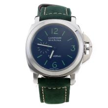 Panerai Luminor Marina Automatic Green Markings with Black Dial-Green Leather Strap