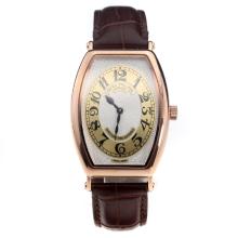 Patek Philippe Gondolo Rose Gold Case White Dial with Leather Strap-Lady Size-2