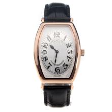 Patek Philippe Gondolo Rose Gold Case White Dial with Leather Strap-Lady Size