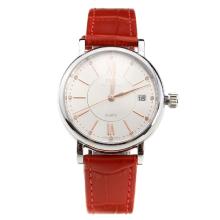 IWC Portofino White Dial with Red Leather Strap-Lady Size