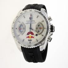 Tag Heuer Carrera RedBull Racing Edition Working Chronograph with White Dial-Rubber Strap
