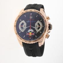Tag Heuer Carrera RedBull Racing Edition Working Chronograph Rose Gold Case with Black Dial-Rubber Strap-1