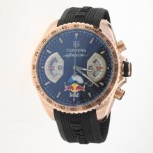 Tag Heuer Carrera RedBull Racing Edition Working Chronograph Rose Gold Case with Black Dial-Rubber Strap