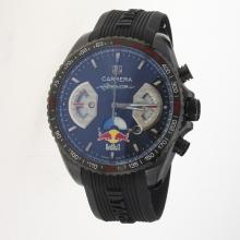 Tag Heuer Carrera RedBull Racing Edition Working Chronograph PVD Case with Black Dial-Rubber Strap