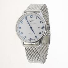 IWC Portuguese Automatic Blue Markers with White Dial S/S