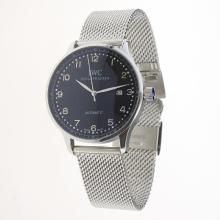 IWC Portuguese Automatic Silver Markers with Black Dial S/S