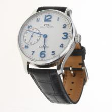 IWC Portuguese Manual Winding with White Dial-Leather Strap-1