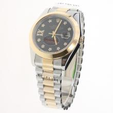 Rolex Datejust II Automatic Two Tone Diamond Markers with Black Dial