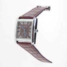 Cartier Tank Purple Dial with Purple Leather Strap