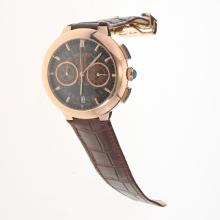 Cartier Rotonde de Cartier Working Chronograph Rose Gold Case with Skeleton Dial-Brown Leather Strap