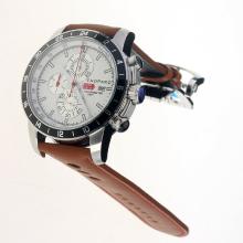 Chopard Miglia Working Chronograph with White Dial-Leather Strap