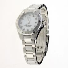 Tag Heuer Aquaracer Swiss ETA Movement Diamond Markers with MOP Dial S/S-Lady Size(Gift Box is Included)