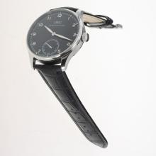 IWC Portuguese Manual Winding with Black Dial-Leather Strap