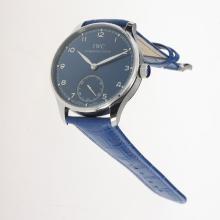 IWC Portuguese Manual Winding with Blue Dial-Leather Strap