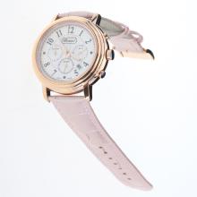 Chopard Imperiale Working Chronograph Rose Gold Case with Pink MOP Dial-Pink Leather Strap
