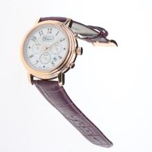 Chopard Imperiale Working Chronograph Rose Gold Case with MOP Dial-Purple Leather Strap