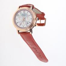 Chopard Imperiale Working Chronograph Rose Gold Case with Purple MOP Dial-Red Leather Strap
