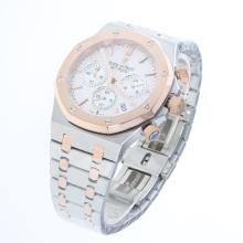 Audemars Piguet Royal Oak Working Chronograph Two Tone Stick Markers with White Dial-1