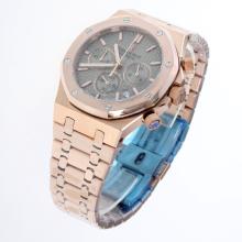 Audemars Piguet Royal Oak Working Chronograph Full Rose Gold Stick Markers with Gray Dial