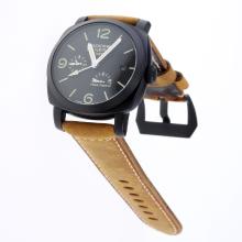 Panerai Radiomir Working Power Reserve Automatic PVD Case with Black Checkered Dial-Leather Strap