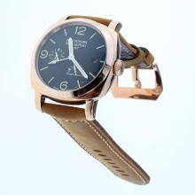 Panerai Radiomir Working Power Reserve Automatic Rose Gold Case with Black Checkered Dial-Leather Strap