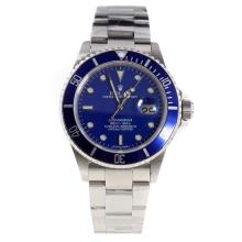 Rolex Submariner Swiss Cal 3135 Movement with Blue Dial S/S