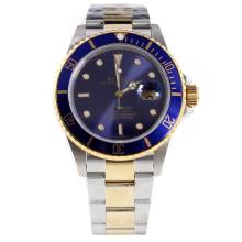 Rolex Submariner Swiss Cal 3135 Movement Two Tone with Blue Dial