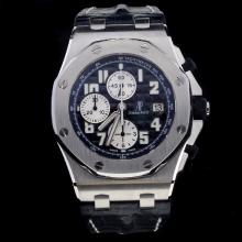 Audemars Piguet Royal Oak Offshore Chronograph Asia Valjoux 7750 Movement Number Markers Blue Dial with Leather Strap-Upgrade Version
