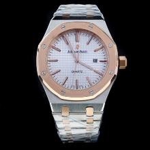 Audemars Piguet Royal Oak Two Tone Stick Markers with Silver Dial