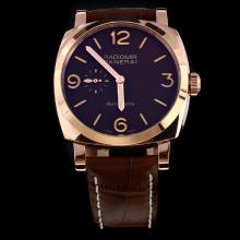 Panerai Radiomir Automatic Rose Gold Case with Brown Dial-Leather Strap