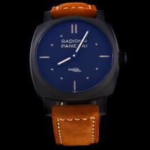 Panerai Radiomir Automatic PVD Case with Black Dial-Leather Strap