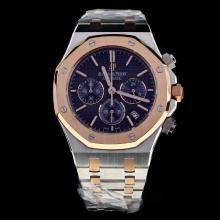 Audemars Piguet Royal Oak Working Chronograph Two Tone Stick Markers with Blue Dial-1