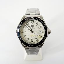 Tag Heuer Aquaracer Calibre 5 Ceramic Bezel Stick Markers with White Dial S/S