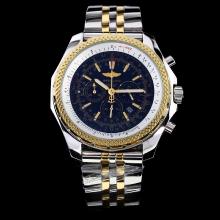 Breitling For Bentley Motors Working Chronograph Two Tone Rose gold with Black Dial-Stick Marking