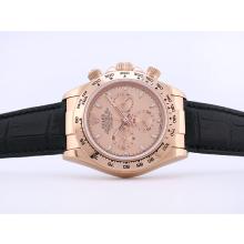 Rolex Daytona Chronograph Asia Valjoux 7750 Movimiento De Caja Oro Rosa Con Esfera De Oro